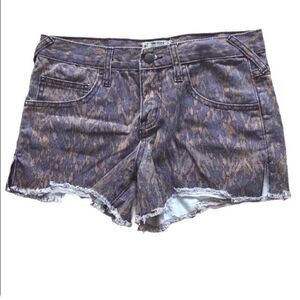 Free People Boho Printed Jean Shorts